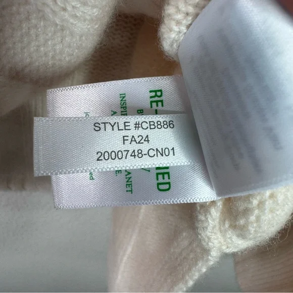 J. Crew Collection Lace Up Sweater 100% Cashmere Cream Ribbed S NWT *flaw - Picture 11 of 14